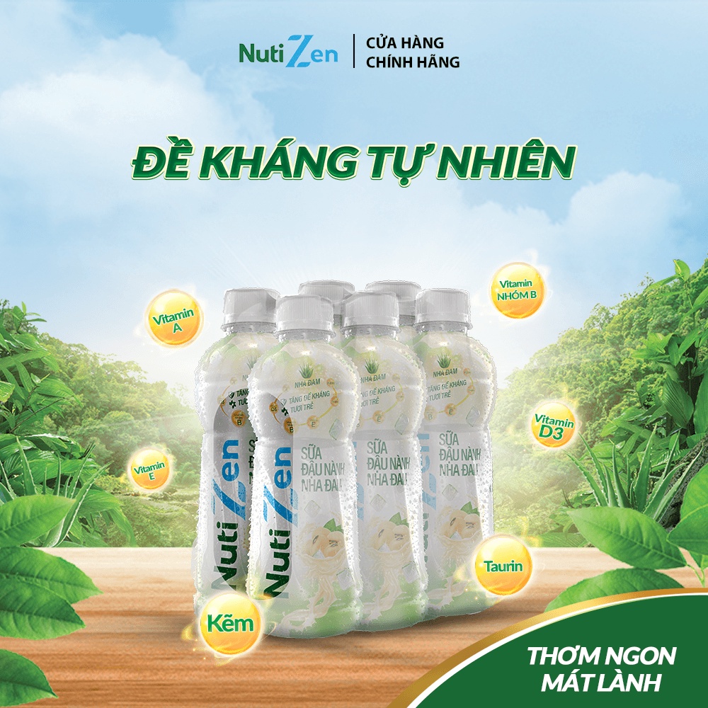 Lốc 6 chai Sữa Đậu Nành Nha Đam Nutizen 290ml/chai