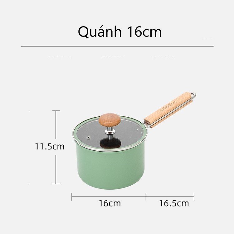 Nồi quánh 16cm đáy từ/Induction Seoulcook Luxury cao cấp Hàn Quốc, chống dính vân đá  – Hàng chính hãng
