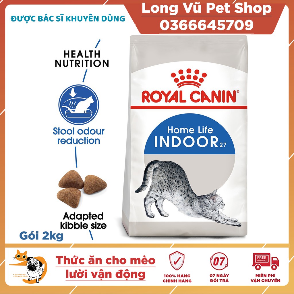 Thức ăn cho mèo nuôi trong nhà ít vận động Royal canin Indoor 27 túi 2kg