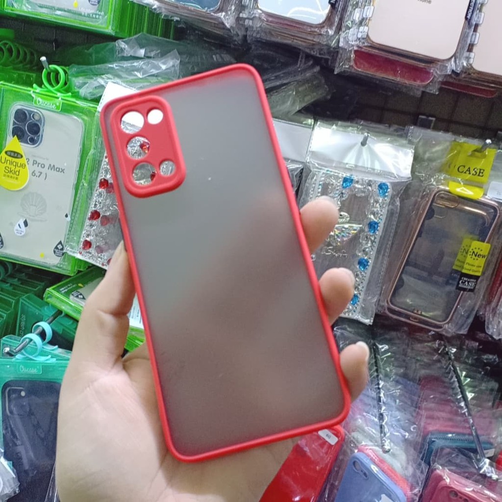 Ốp lưng nhám mặt mờ viền màu OPPO Reno 5