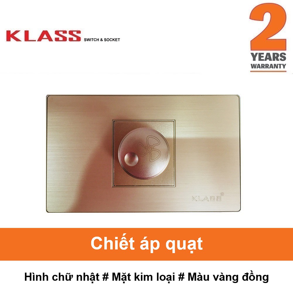 (Công tắc ổ cắm KLASS) Chiết áp điều chỉnh quạt, hình chữ nhật, màu vàng, KLASS 118KV3 118KV3-040