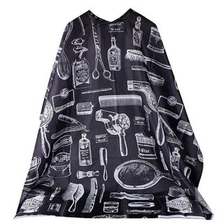 Áo choàng cắt tóc barber họa tiết (Đen)