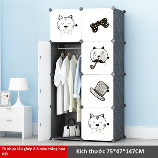 Tủ nhựa lắp ghép 8 ô Loại 1 Size Lớn ( Bảo hành 24 tháng)