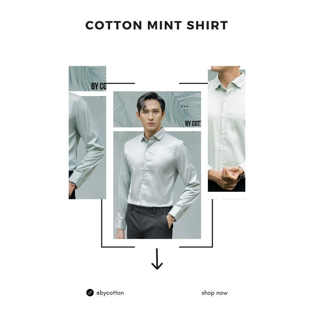 Áo Sơ Mi Nam Cao Cấp Trơn Cotton Mint Shirt BY COTTON