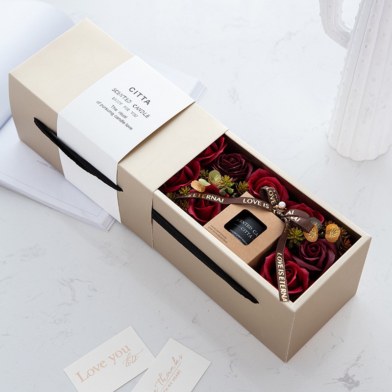 Quà tặng bạn gái quà tặng ý nghĩa set nến thơm hoa hồng khô