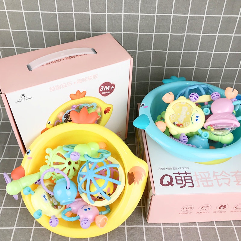 Đồ Chơi Xúc Xắc Kèm Chậu Đựng, Bộ Gặp Nướu Nhiều Chi Tiết An Toàn Cho Bé Từ 6 Tháng đến 2 Tuổi