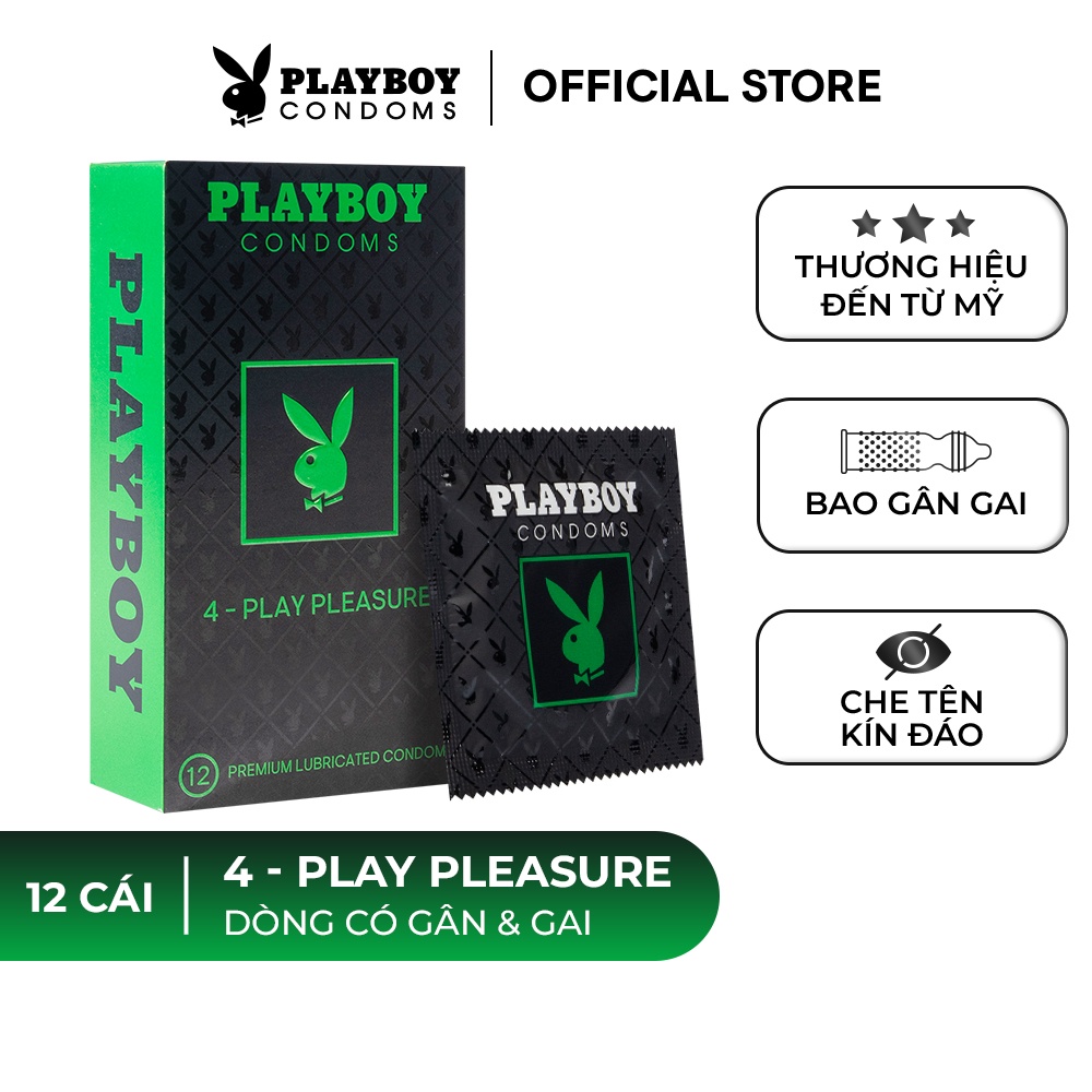 [Mã BMBAU50 giảm 7% đơn 99K] Bao Cao Su PLAYBOY 4 - Play Pleasure hộp 12 cái