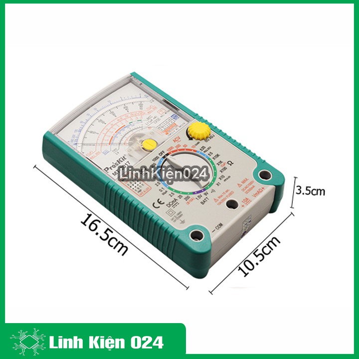Đồng Hồ Kim Đo Điện Vạn Năng Proskit MT-2017 Tặng Kèm 1 Pin 9V + 2 Pin AAA 1.5V