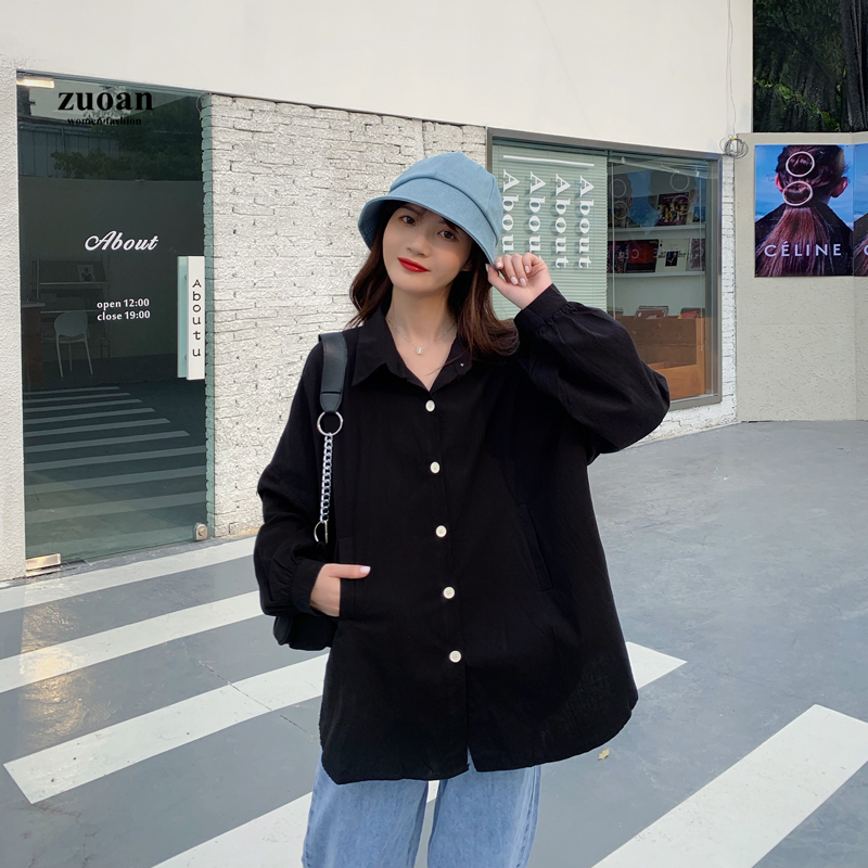 SUXI Áo Sơ Mi Nữ Tay Dài Cổ Bẻ Thời Trang Hàn Quốc