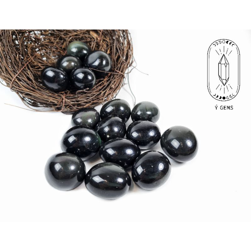 Tumbled Rainbow Obsidian tự nhiên dùng thanh tẩy Tarot, làm handmade, reiki healing, sưu tầm trưng bày...
