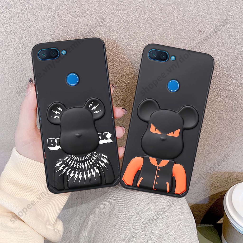 Ốp lưng Xiaomi Mi 8 SE / Mi 8 Lite hình kaws, kith, bear brick nổi 3D phong cách độc đáo