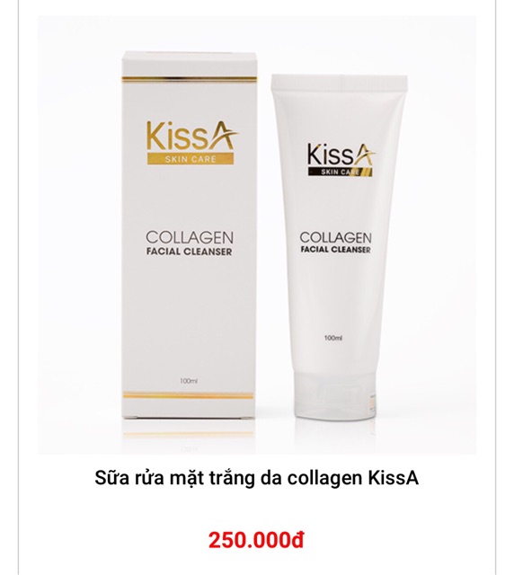 Sữa rửa mặt trắng da Collagen KissA
