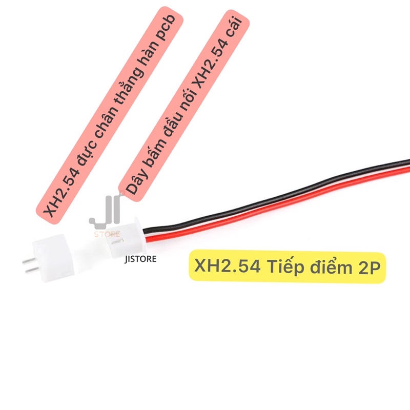 Dây bấm sẵn một đầu cái XH2.54 dài 20cm 26AWG 2/3/4/5/6/7/8/10P kèm đầu đực XH2.54 chân thẳng hàn PCB