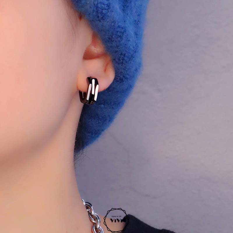 Bông tai bạc nam phong cách Trig – khuyên tai bạc ViVi_Gift