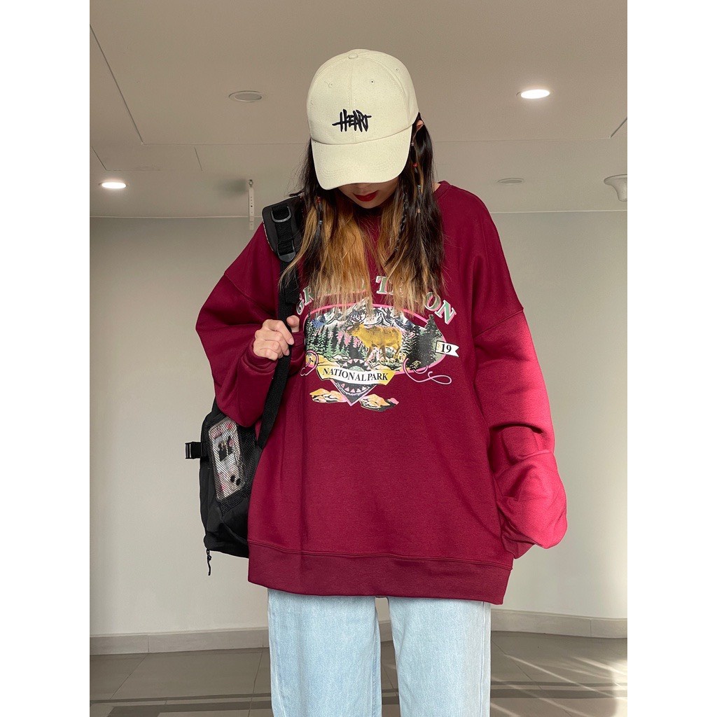 Áo Sweater nỉ bông dài tay GRAND form rộng nam nữ unisex Zozo