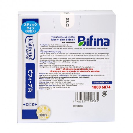 [Chính Hãng] Men Vi Sinh Bifina Nhật Bản R60 gói - Viêm đại tràng, rối loạn tiêu hóa, hội chứng ruột kích thích