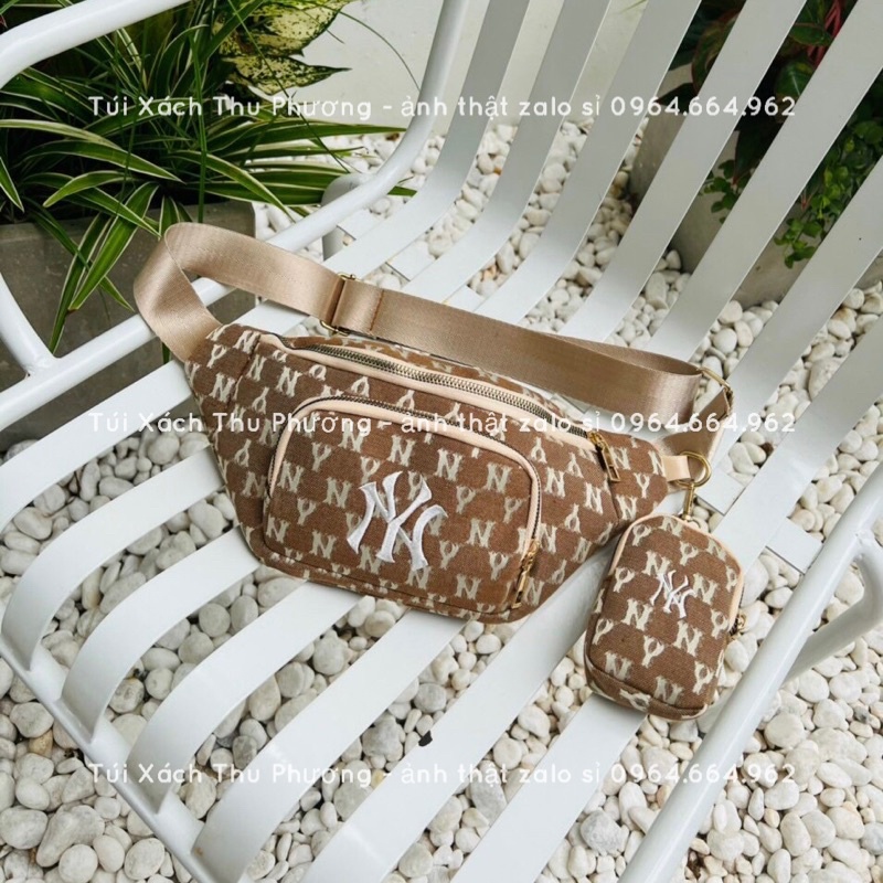 Sét đôi bao tử chữ N Y, túi đeo bụng thêu chữ 2 ngăn kèm túi nhỏ dành cho cả nam và nữ (ảnh thật shop chụp)