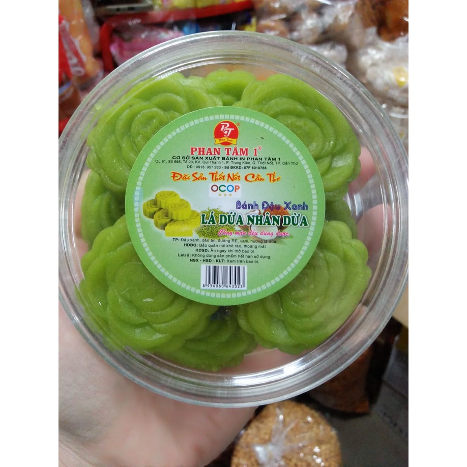 BÁNH ĐẬU XANH LÁ DỨA NHÂN DỪA PHAN TÂM - hộp 240gr