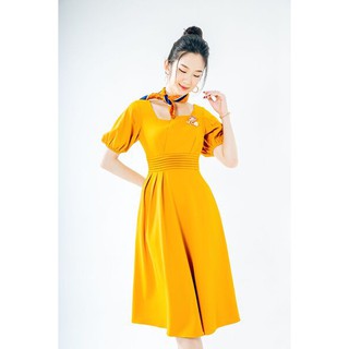 Váy cổ vuông nơ lệch CCHAT