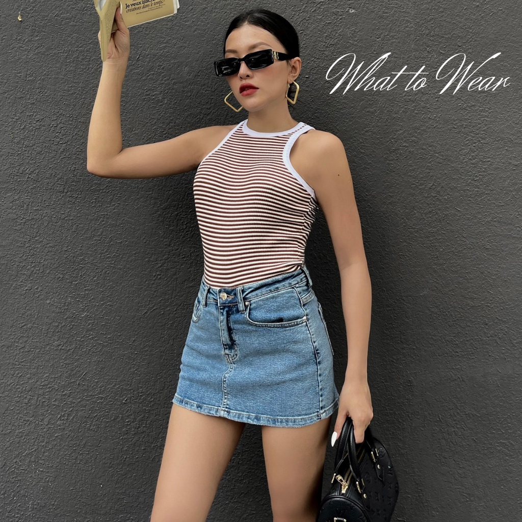 Chân váy denim basic có quần trong