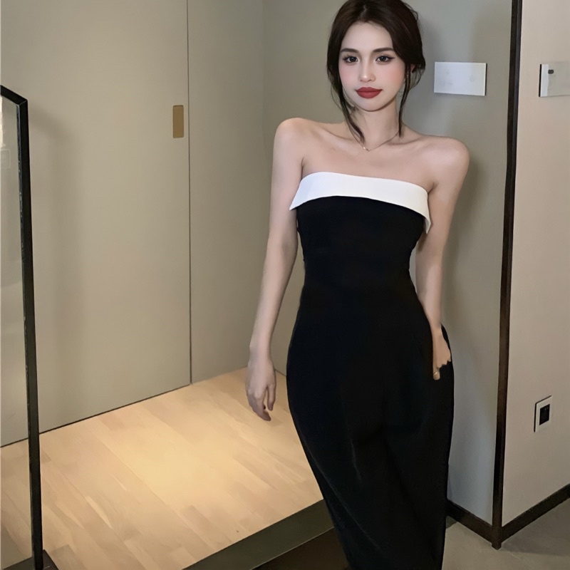 B45 Đồ Bay Nữ Dài Jumpsuit Dài Đồ Liền Thân Cúp Ngực Viền Trắng Có Đệm Ngực