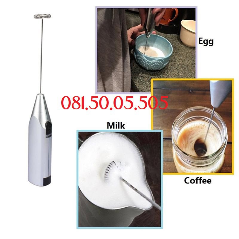 Cây tạo bọt cafe, tạo bọt sữa, đánh trứng cầm tay mini dùng pin