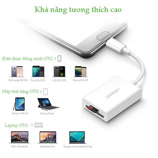 Đầu đọc thẻ TF/SD cổng USB type C gen 1 tốc độ 5Gbps 20Cm Ugreen 40380