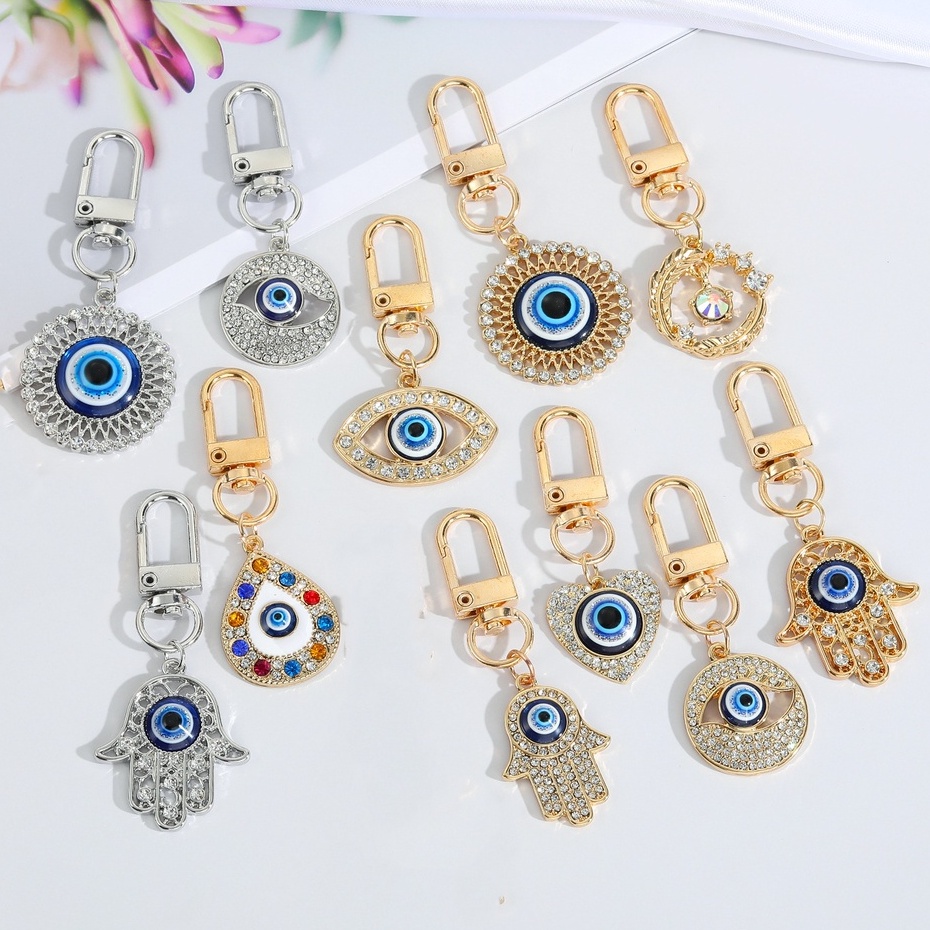 Móc khóa RINHOO FRIENDSHIP mặt mắt quỷ tùy chọn kiểu dáng thời trang mang lại may mắn