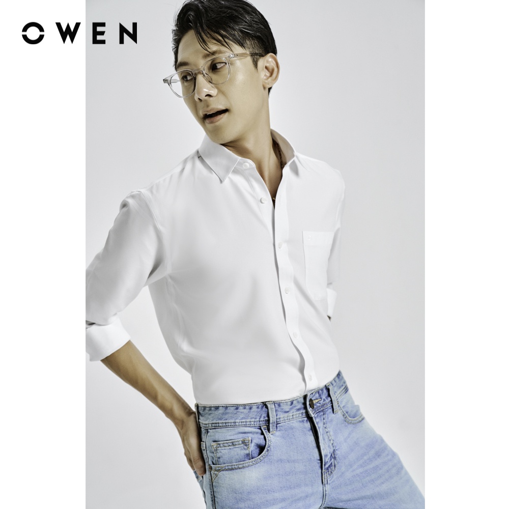 OWEN - Áo sơ mi dài tay Regular Fit màu trắng Recycle - AR221560DT
