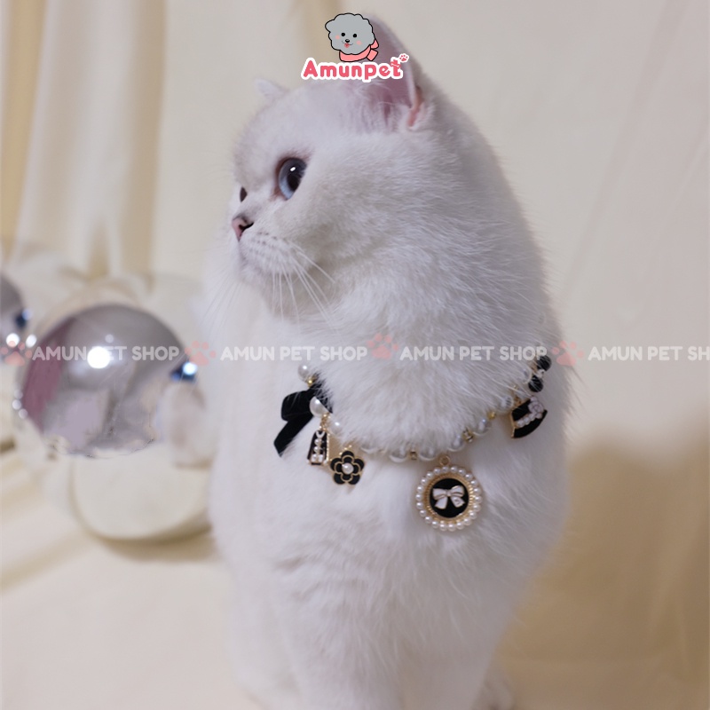 Vòng Cổ Ngọc Trai Cho Chó Mèo Siêu Đẹp Mẫu Vòng Cổ Cho Thú Cưng Cao Cấp Giá Rẻ Amun Pet