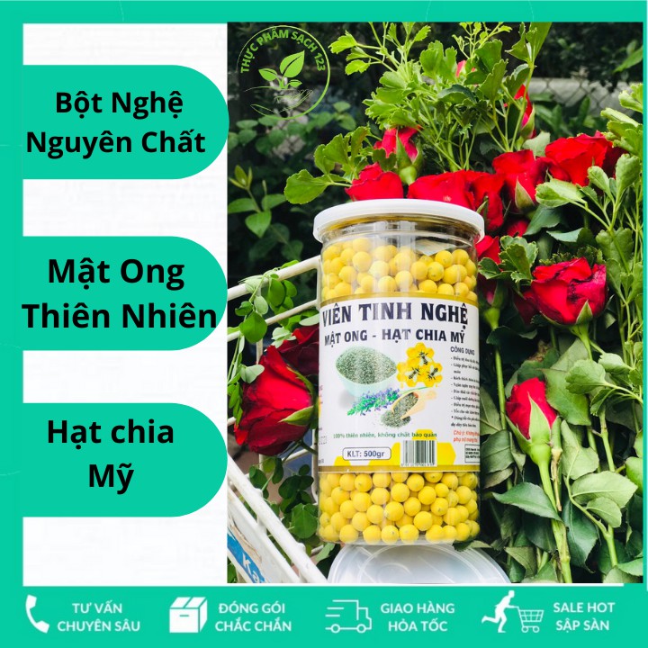 💥[Ảnh Thật-Clip Thật ]💥Viên Tinh Nghệ Mật Ong-Hạt Chia Mỹ Làm Đẹp Da, Cải Thiện Vóc Dáng, Giảm Thâm, Tàn Nhang 250g/500g