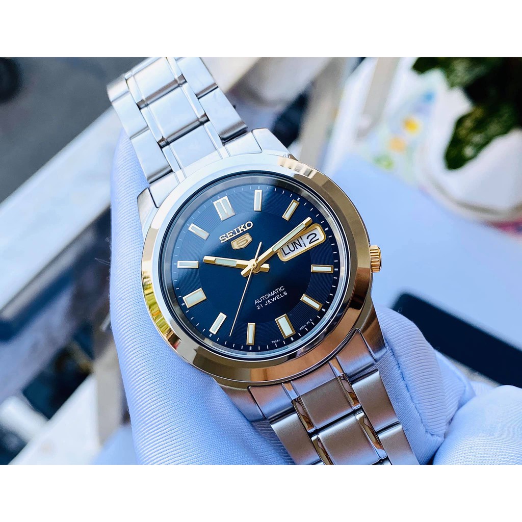 ✨ Đồng hồ nam Seiko 5 Automatic SNKK11K1 - Mặt xanh dương kim vàng ✨