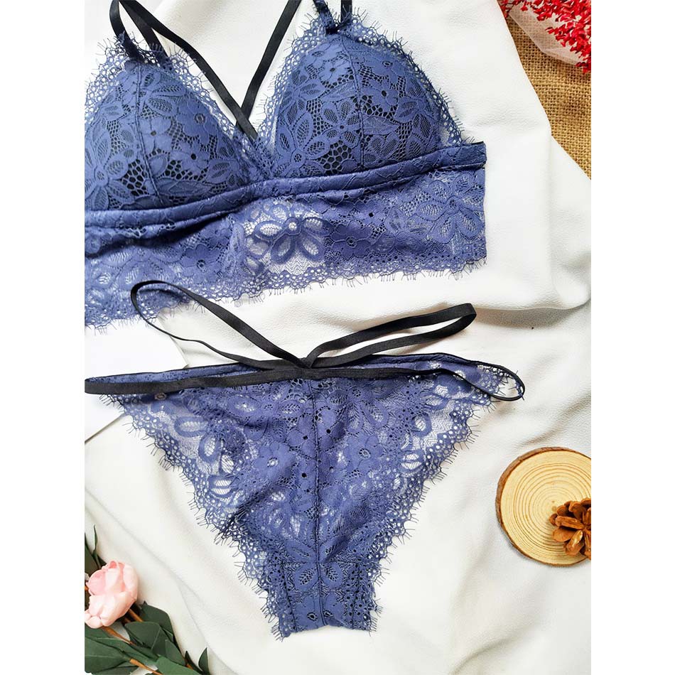 🌷RẺ VÔ ĐỊCH🌷Bộ đồ lót lông mi xanh sexy | BigBuy360 - bigbuy360.vn