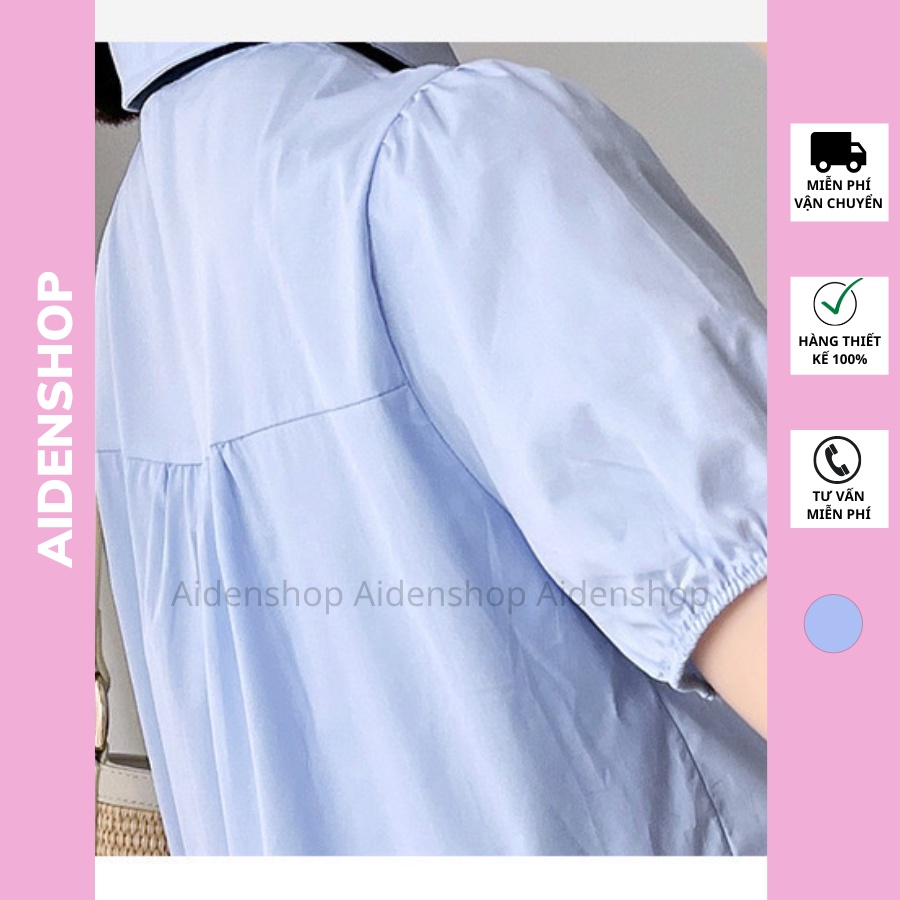 Váy bầu thời trang thiết kế Aidenshop đầm bầu sơ mi suông sau sinh mùa hè công sở