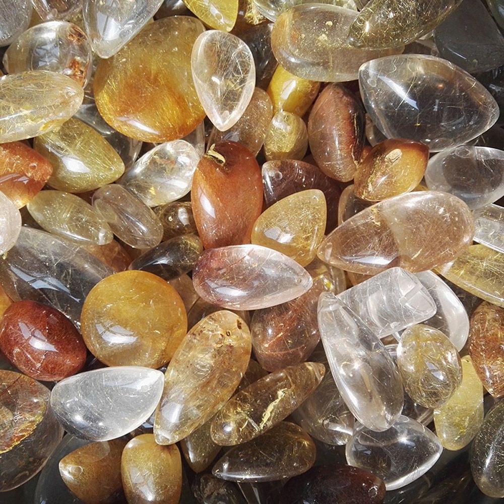 ☆YOLA☆ Jewelry Natural Hair|Mineral Specimens Rutilated|Yellow|Pendant Home Decor Polished Citrine Healing
