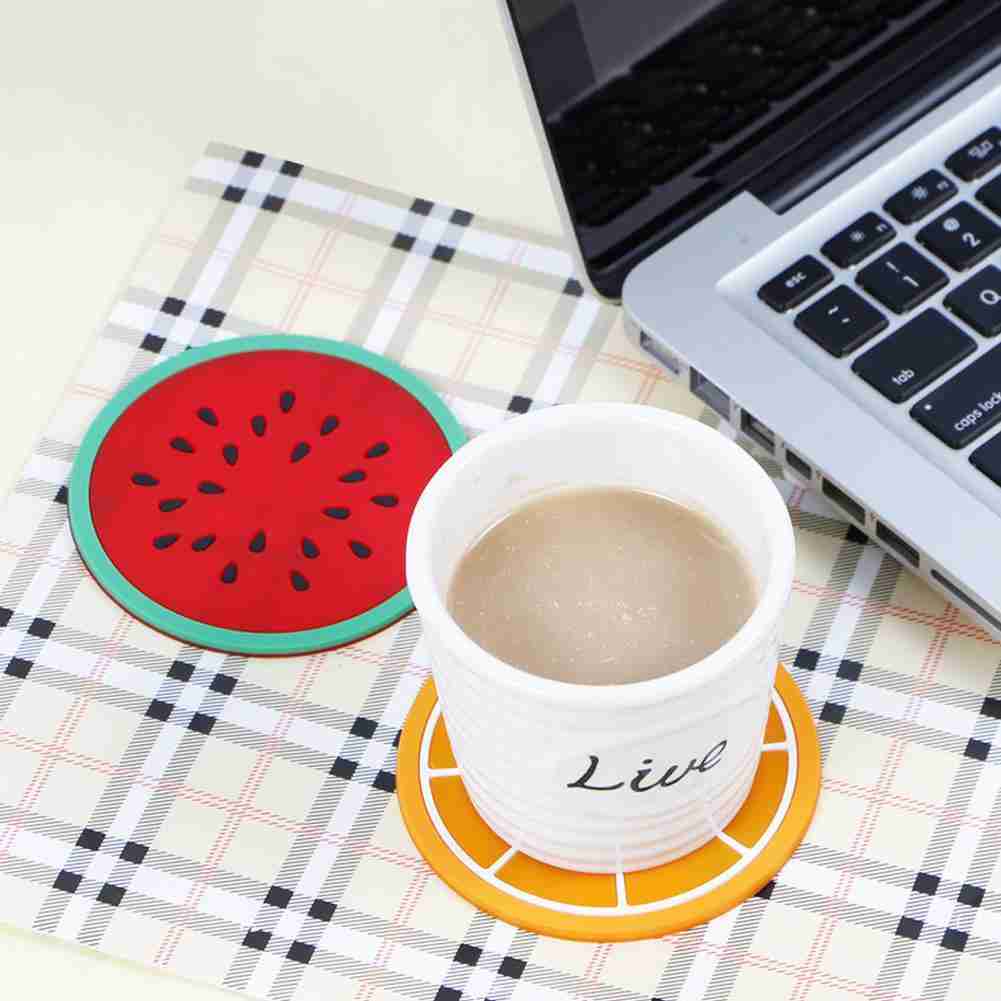 Miếng Lót Ly Bằng Silicon Chống Trượt Cách Nhiệt Họa Tiết Trái Cây Dễ Thương Sáng Tạo Q7Q0