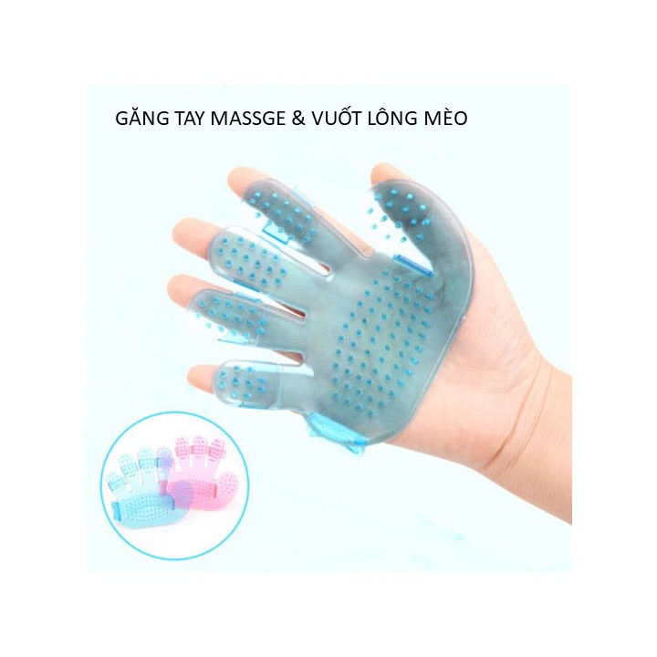Găng tay massage, chải lông rụng chó mèo - MIAOCAT