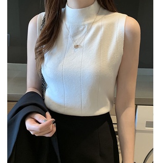 Áo len nữ không tay cổ cao 3p