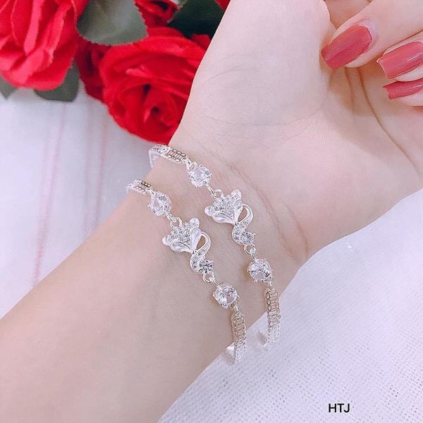 Lắc tay hồ ly bạc cho nữ - Kho sỉ bạc Nhất Linh