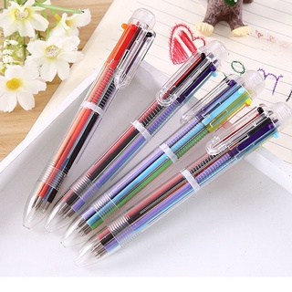 Bút bi bấm 6 màu, Bút bi cute 6 màu loại bấm ngòi 0.5mm
