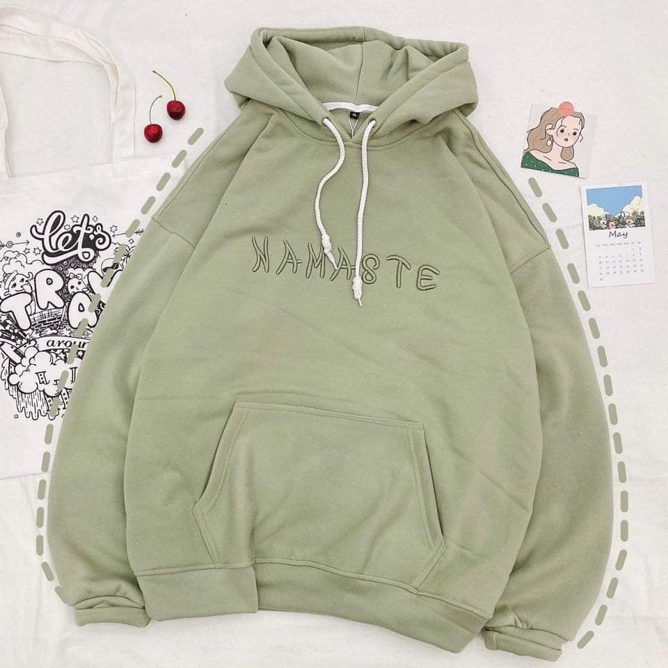 Áo Hoodies nỉ ngoại tay phồng cánh dơi Unisex thêu chữ thời trang H030