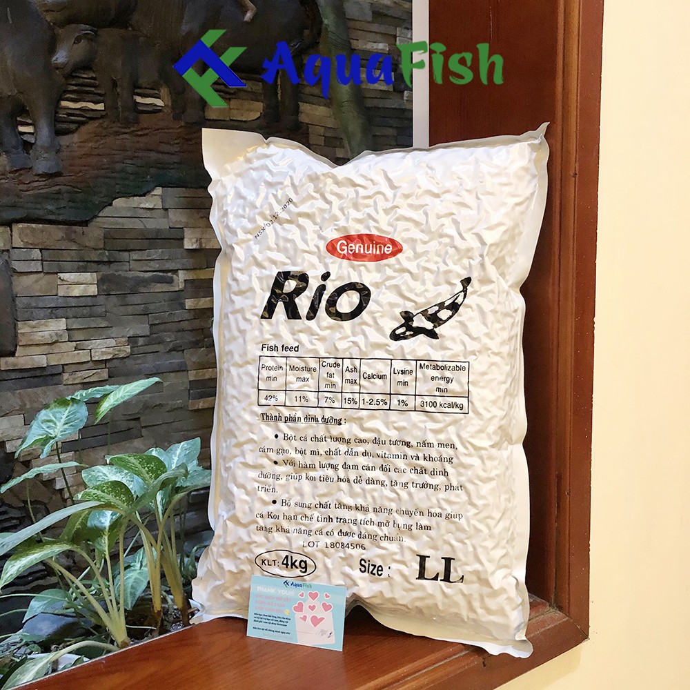 Thức Ăn Cho Cá Koi Rio bao 4kg - tránh xệ bụng cá