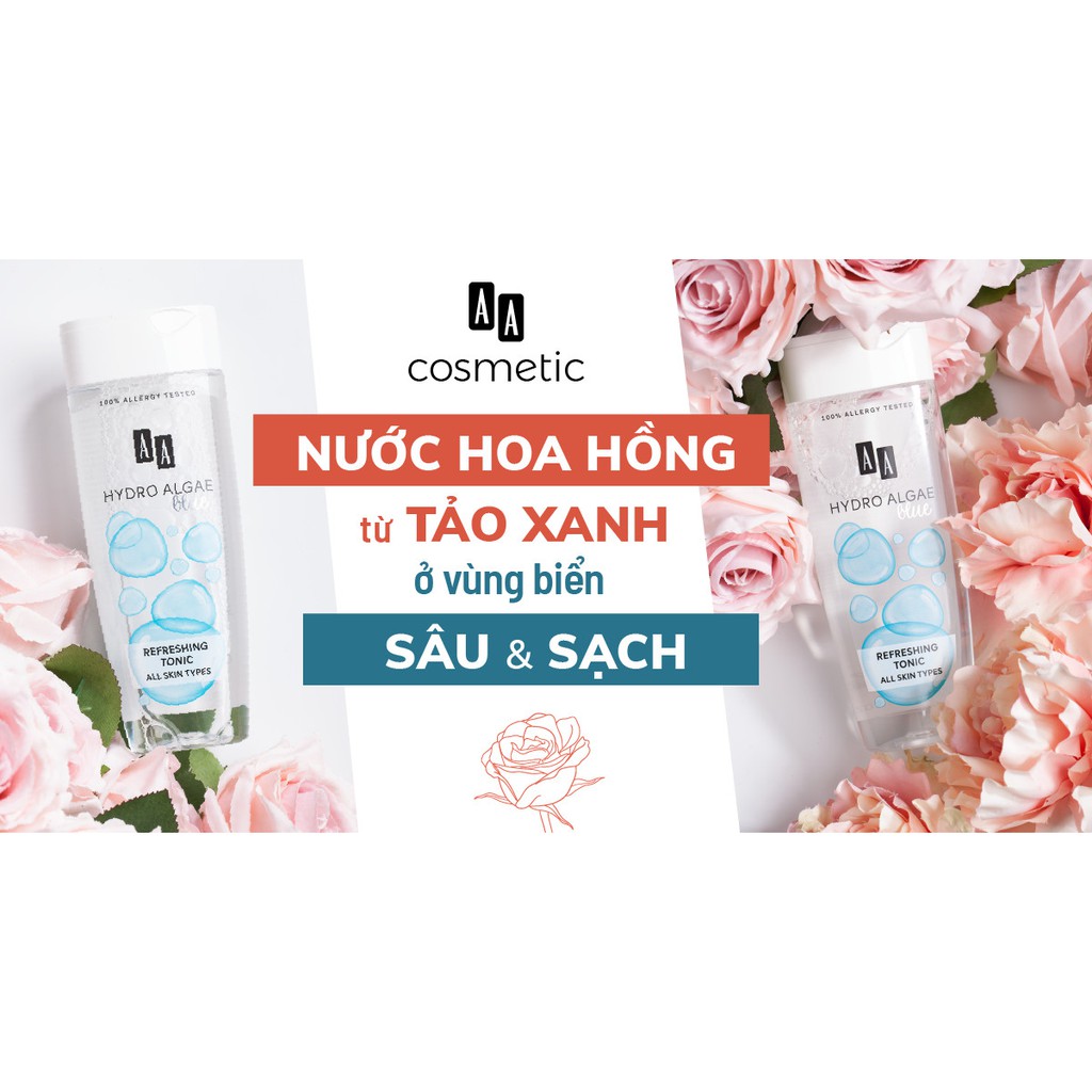 Toner nước hoa hồng tảo biển AA Cosmetics [NHẬP KHẨU] làm sạch sâu diệu da và ngừa mụn