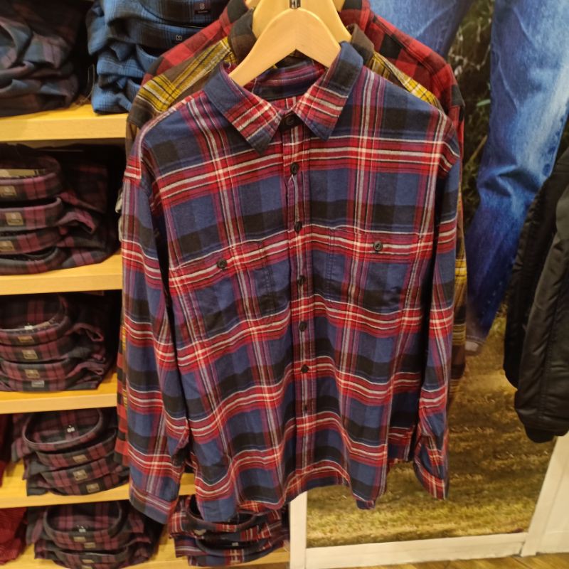 Uniqlo Áo Sơ Mi Vải Flannel Thiết Kế Trẻ Trung Cho Nam