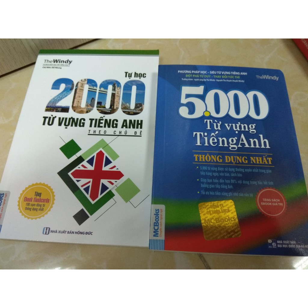 Sách- Combo 5000 Từ vựng Tiếng Anh thông dụng nhất + 2000 Từ vựng Tiếng Anh Theo Chủ đề + Tặng Bookmark