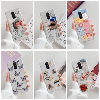 Ốp điện thoại TPU silicon mềm trong suốt in họa tiết cho Samsung Galaxy A6 (2018) / A6 Plus (A6+) SM-A600G A605G