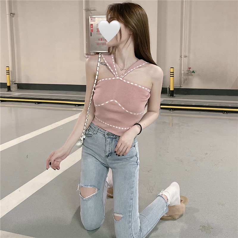 Áo Đan Len Không Tay Phong Cách Hàn Quốc Thời Trang Cho Nữ