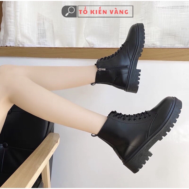 Giày bốt Ulzzang khóa cạnh cá tính Tổ Kiến Vàng L05210