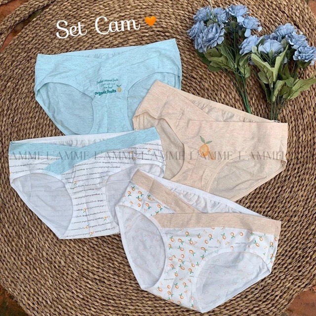 [Mã WASTMAY giảm 15% tối đa 30K đơn 150K] Set Quần Lót Bầu cạp chéo - Cotton siêu sịn an toàn - họa tiết đáng yêu