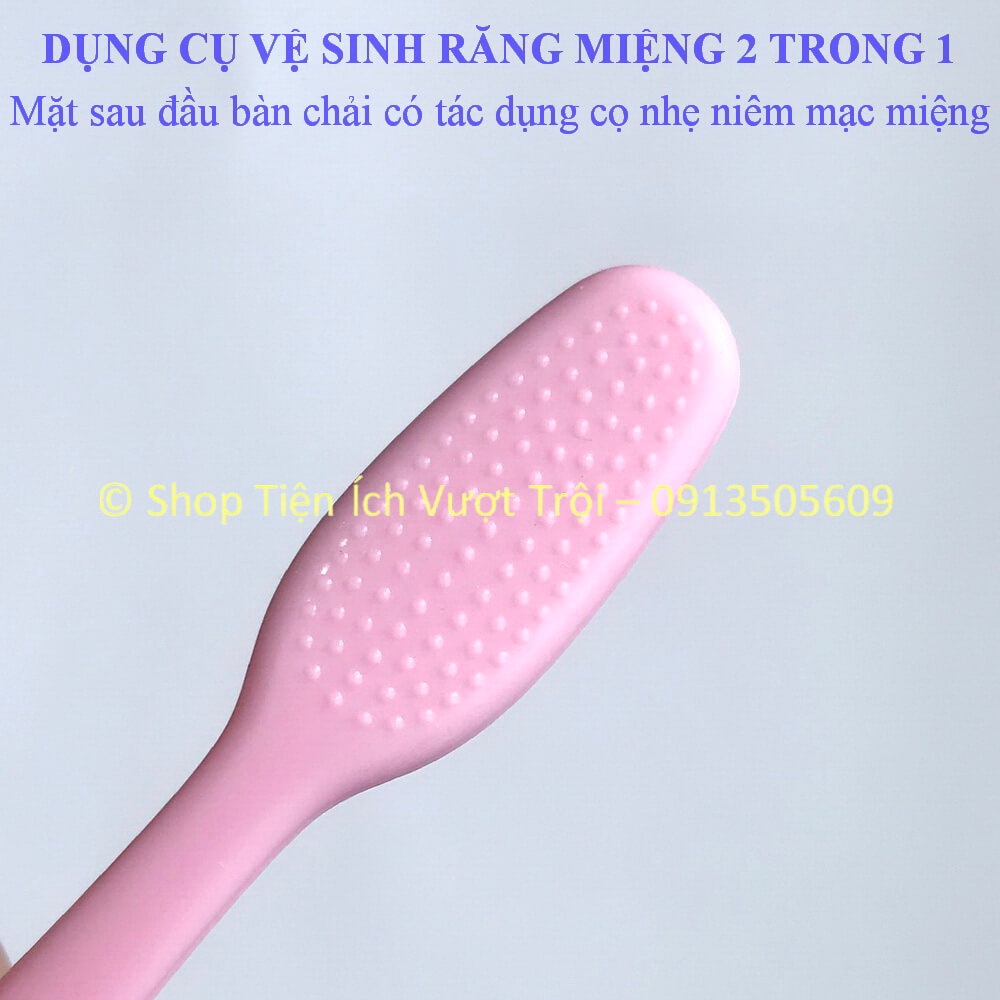 Bàn chải 2 trong 1 tiện lợi: để đánh răng và vệ sinh lưỡi, nạo lưỡi, chất lượng tốt, kiểu dáng đẹp-Tiện Ích Vượt Trội